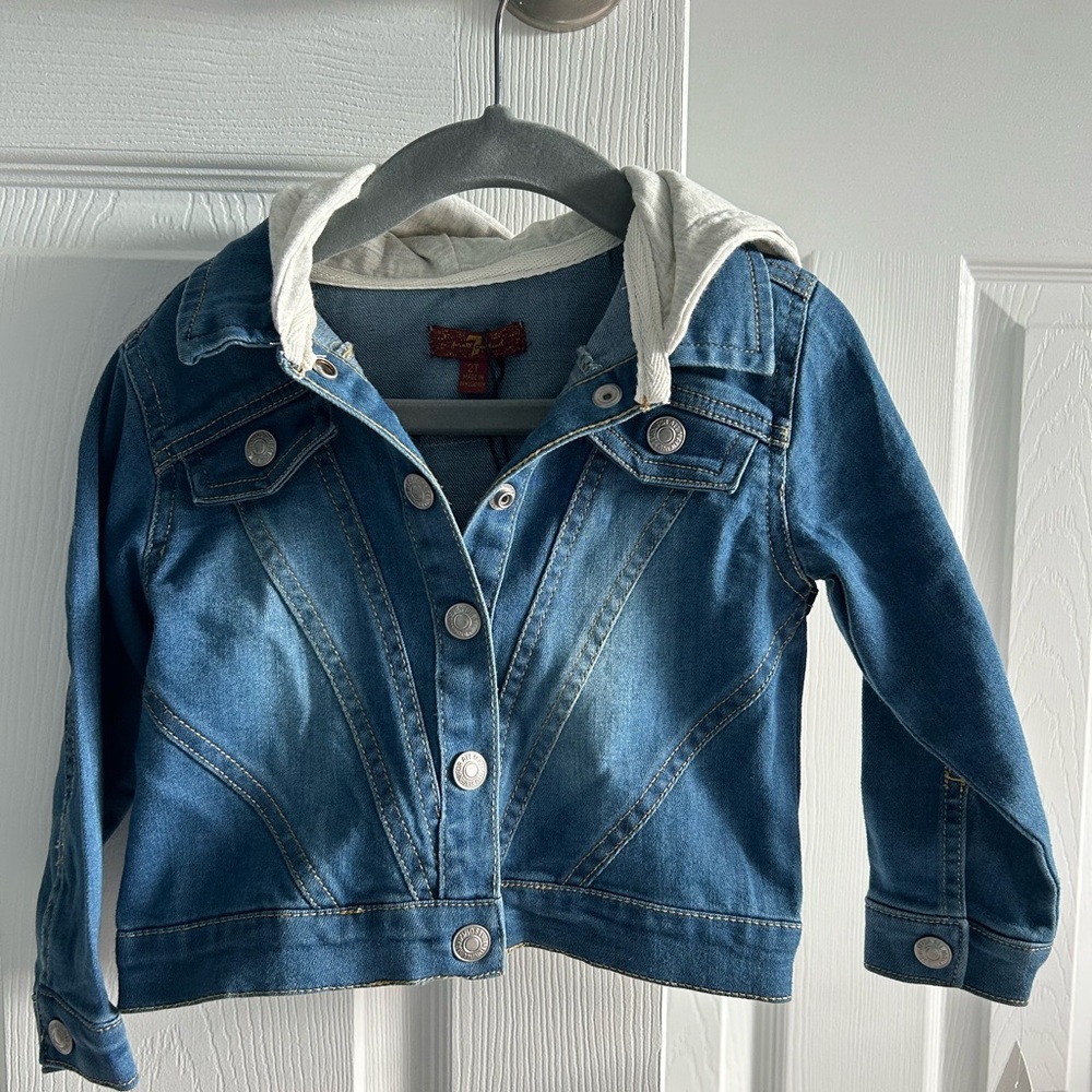 7 For All Mankind Hooded Denim Jacket